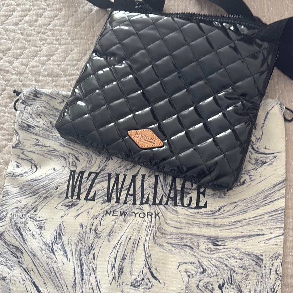 MZ Wallace Black Quilted Crossbody Bag
